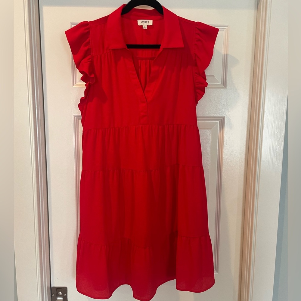 Umgee tiered flutter sleeve dress